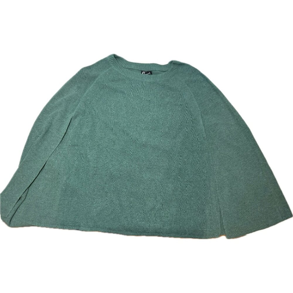 Anna Lane and Co by Mainstreet Collection green sweater poncho cape M/L NWOT